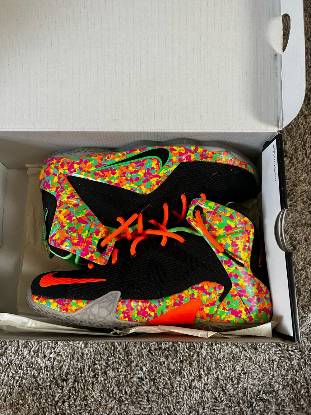 LeBron “fruity pebbles” boys sneakers